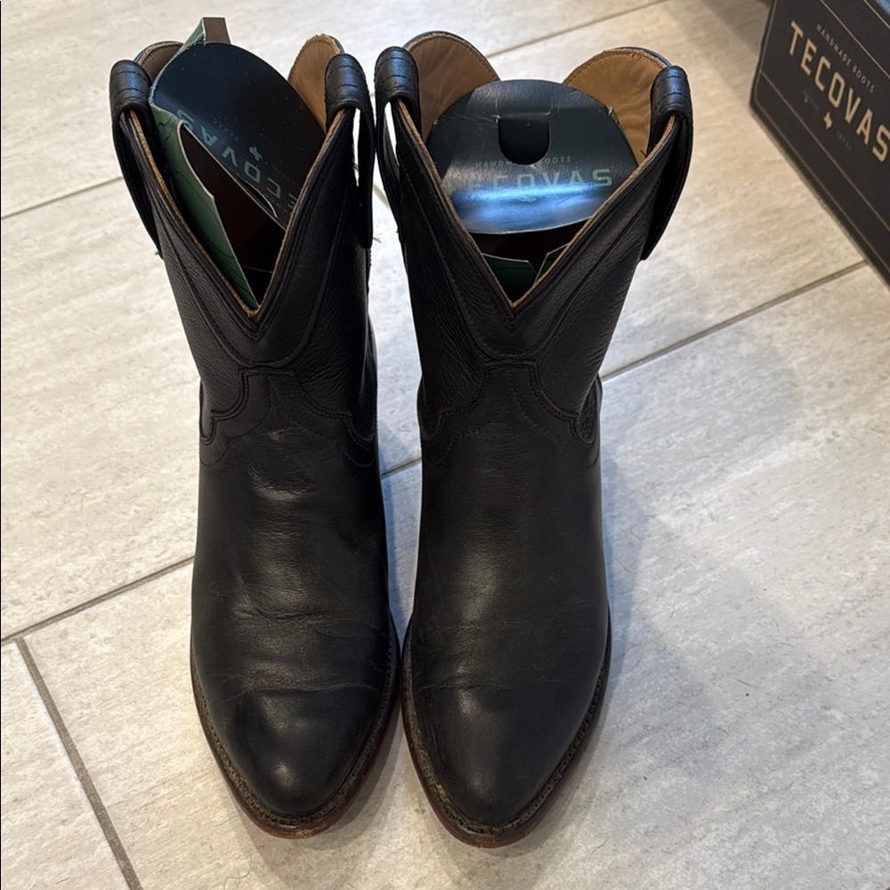 Tecovas Black Leather Cowboy Boots